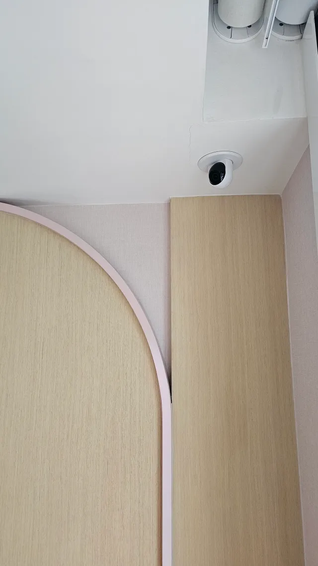 cámara de seguridad empotrada en techo